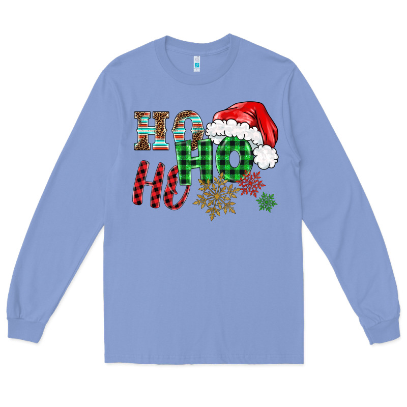 Ho Ho Ho Christmas Long Sleeve Tee by BarkalooDesign | Teevron
