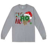 Heather Grey ho ho ho christmas Long Sleeve Tee - BarkalooDesign