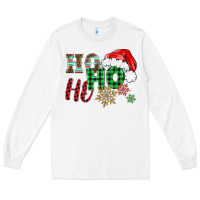 White ho ho ho christmas Long Sleeve Tee - BarkalooDesign