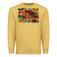 Antique Gold aztec and leopard background Premium Sweatshirt - HRA Design Shop