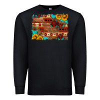 Black aztec and leopard background Premium Sweatshirt - HRA Design Shop