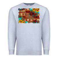 Heather Grey aztec and leopard background Premium Sweatshirt - HRA Design Shop