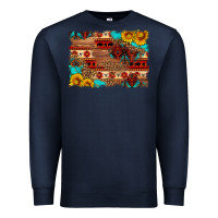 Navy aztec and leopard background Premium Sweatshirt - HRA Design Shop