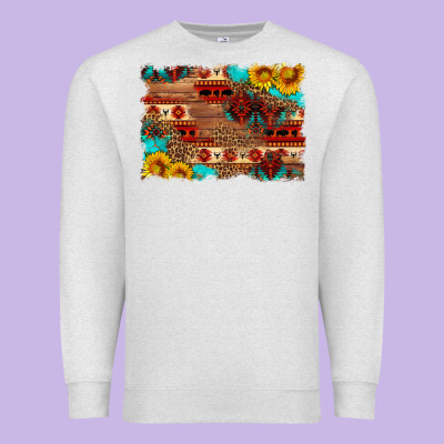 Aztec And Leopard Background Premium Sweatshirt Designed By Hra Design Shop