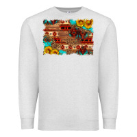 Oatmeal Heather aztec and leopard background Premium Sweatshirt - HRA Design Shop