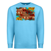Ocean Blue aztec and leopard background Premium Sweatshirt - HRA Design Shop