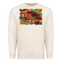 Sandshell aztec and leopard background Premium Sweatshirt - HRA Design Shop