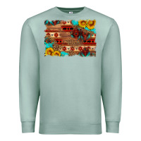 Seafoam aztec and leopard background Premium Sweatshirt - HRA Design Shop