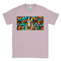 Lilac Horse With Sunflowers Aztec And Cowhide Classic Tee - RanaPortraitStore