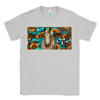 Moon Dust Horse With Sunflowers Aztec And Cowhide Classic Tee - RanaPortraitStore