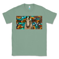 Sage Horse With Sunflowers Aztec And Cowhide Classic Tee - RanaPortraitStore