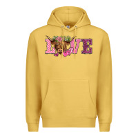 Antique Gold valentine's day love highland cow Premium Hoodie - BarkalooDesign
