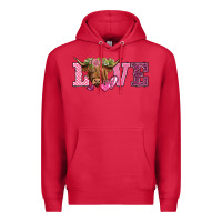Cardinal valentine's day love highland cow Premium Hoodie - BarkalooDesign