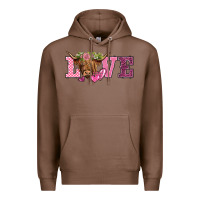 Chestnut valentine's day love highland cow Premium Hoodie - BarkalooDesign