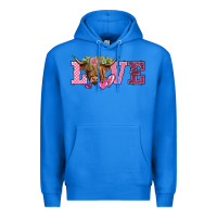 True Royal valentine's day love highland cow Premium Hoodie - BarkalooDesign