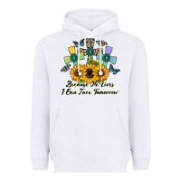 White because he lives i can face tomorrow Heavyweight Hoodie - CowhideDigitalArt