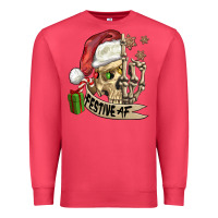 Cardinal festive af christmas skull Premium Sweatshirt - FaDigitalArtStudio