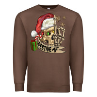 Chestnut festive af christmas skull Premium Sweatshirt - FaDigitalArtStudio