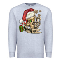 Heather Grey festive af christmas skull Premium Sweatshirt - FaDigitalArtStudio