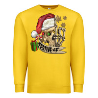 Lemon festive af christmas skull Premium Sweatshirt - FaDigitalArtStudio