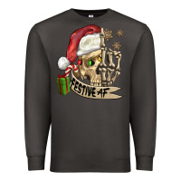 Smoke festive af christmas skull Premium Sweatshirt - FaDigitalArtStudio