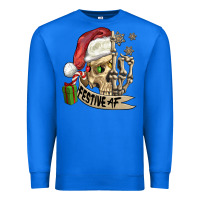 True Royal festive af christmas skull Premium Sweatshirt - FaDigitalArtStudio
