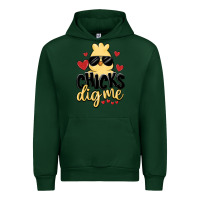 Forest Green chicks dig me Urban Hoodie - MaliasSmallBusiness