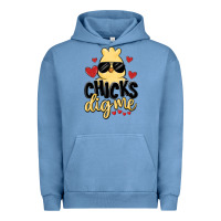 Pigment Pebble Blue chicks dig me Urban Hoodie - MaliasSmallBusiness