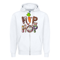 White Hip Hop Bunny Zipper Hoodie - RanaPortraitStore
