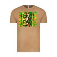 Vintage Camel st patricks cow and coin wıth clovers and leopard brushstrokes Vintage Tee - Artiststas