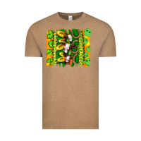 Vintage Coffee st patricks cow and coin wıth clovers and leopard brushstrokes Vintage Tee - Artiststas