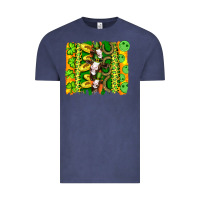 St Patricks Cow And Coin Wıth Clovers And Leopard Brushstrokes Vintage Tee | Teevron