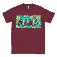Burgundy Turquoise and Daisy Mama Classic Tee - RanaPortraitStore
