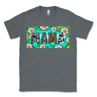 Charcoal Heather Turquoise and Daisy Mama Classic Tee - RanaPortraitStore