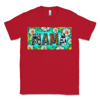 Red Turquoise and Daisy Mama Classic Tee - RanaPortraitStore