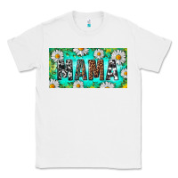 White Turquoise and Daisy Mama Classic Tee - RanaPortraitStore
