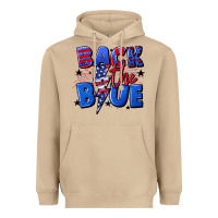Mushroom Back the blue with lightning bolt 4th of july Heavyweight Hoodie - CowGirlArtShop