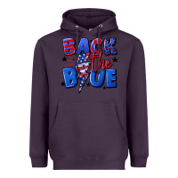 Plum Back the blue with lightning bolt 4th of july Heavyweight Hoodie - CowGirlArtShop