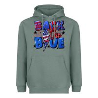 Sage Back the blue with lightning bolt 4th of july Heavyweight Hoodie - CowGirlArtShop