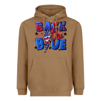 Toasted Coconut Back the blue with lightning bolt 4th of july Heavyweight Hoodie - CowGirlArtShop