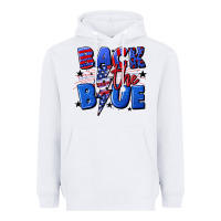 White Back the blue with lightning bolt 4th of july Heavyweight Hoodie - CowGirlArtShop