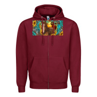 Burgundy horse and desert with sunflowers gemstone Zipper Hoodie - RanaPortraitStore
