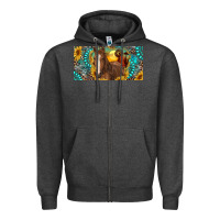 Charcoal Heather horse and desert with sunflowers gemstone Zipper Hoodie - RanaPortraitStore