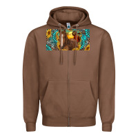 Chestnut horse and desert with sunflowers gemstone Zipper Hoodie - RanaPortraitStore