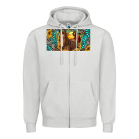 Dove Grey horse and desert with sunflowers gemstone Zipper Hoodie - RanaPortraitStore
