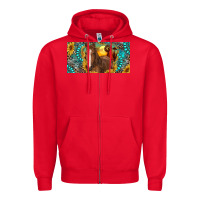 Red horse and desert with sunflowers gemstone Zipper Hoodie - RanaPortraitStore