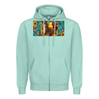 Seafoam horse and desert with sunflowers gemstone Zipper Hoodie - RanaPortraitStore