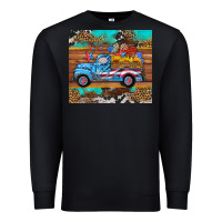 Black western  american truck sunflowers  mousepad Premium Sweatshirt - HRA Design Shop