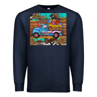 Navy western  american truck sunflowers  mousepad Premium Sweatshirt - HRA Design Shop