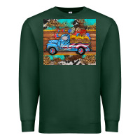 Sports Green western  american truck sunflowers  mousepad Premium Sweatshirt - HRA Design Shop